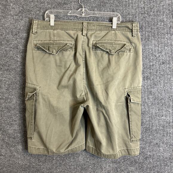 Vintage Nautical Mens Cargo Shorts Size 38 Green Cotton Y2K Skater Grunge - Picture 2 of 12